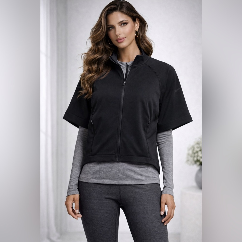 💚Nike Black Short Sleeve Zip-Up Sweatshirt - Picture 11 of 12